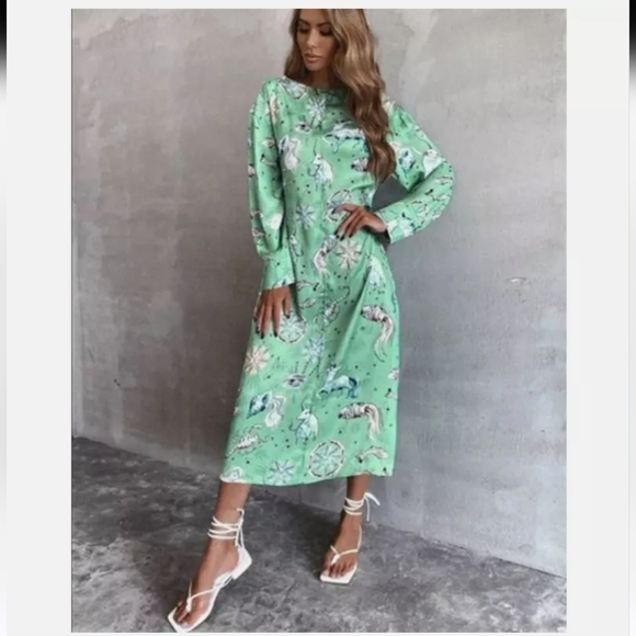 NWT Zara Limited Edition Zodiac Printed Dress - Picture 7 of 11